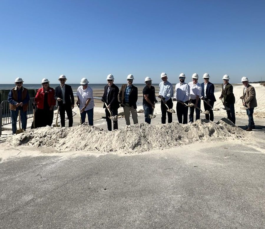 City leaders and project managers and crew turn dirt at the official groundbreaking for the City of Long Beach’s Gateway Project.