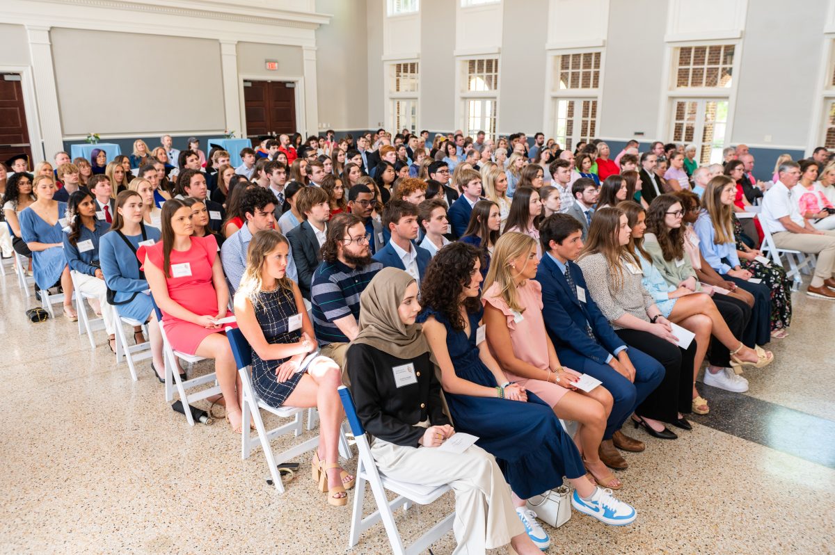 The University of Mississippi Phi Beta Kappa honor society inductees and their families attend the induction ceremony on April 4 in UM's Johnson Commons Ballroom. Photo by Bill Dabney Photography