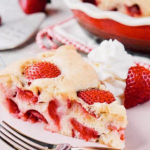 Easy Strawberry Butter Cake is the perfect spring dinner party (or meal) dessert.