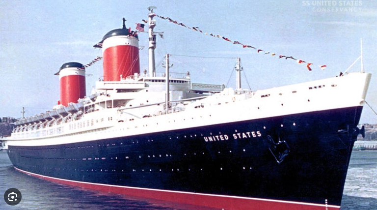 Photo of the SS United States back in its heyday decades ago. (Photo credit: Special to Long Beach Breeze)