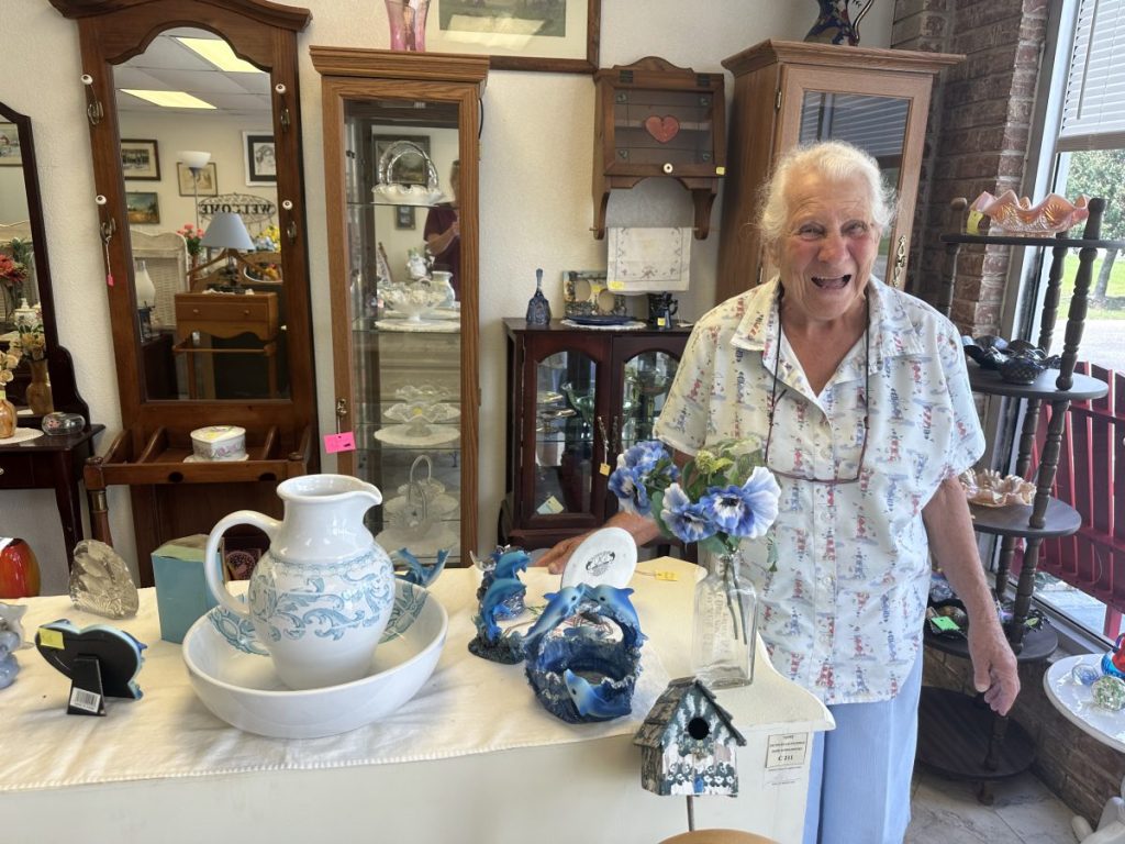 Norma Weeds’ Long Beach store, The Family Attic, offers embroidery services as well as specialized, quality new and used furniture, decorations and other items. (Photo credit: Toni Miles)