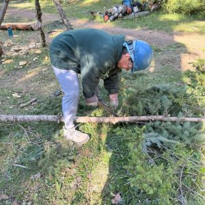 Assistant Scoutmaster Rachel Ryan works on a conservation project with Troop 321 at Philmont Scout Reservation. Scouts and their adult advisors work side-by-side on Philmont-designed conservation projects to maintain the reservation for the over one million scouts who backpack its rugged trails and countryside.