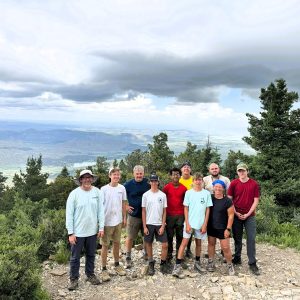 Troop 321 pauses to take a picture atop Schaffer’s Peak at Philmont Scout Reservation.