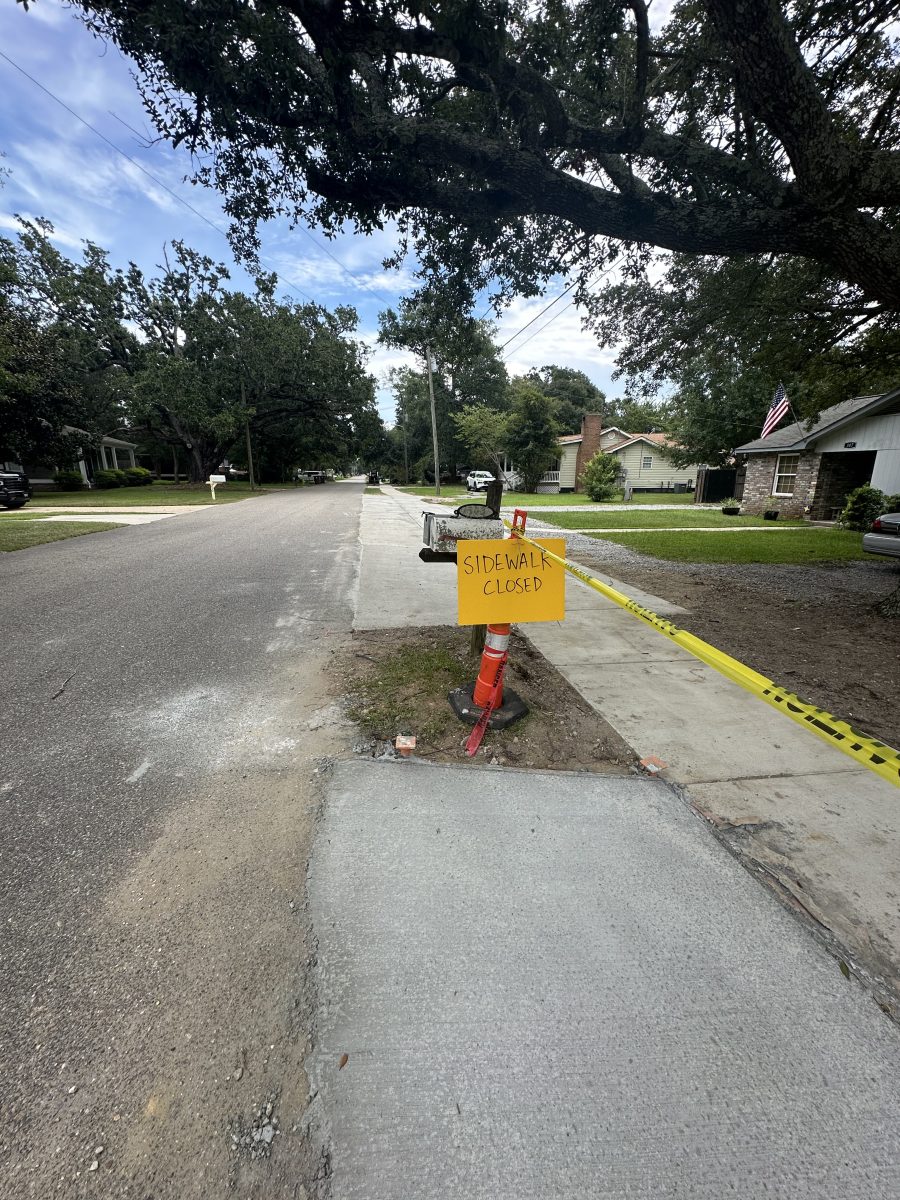: Progress can be seen on the City’s 3rd Street Sidewalk Project which will ultimately provide continual sidewalks that connect Jeff Davis Avenue with the University of Southern Mississippi’s Gulf Park Campus in Long Beach. (Photo credit Toni Miles)