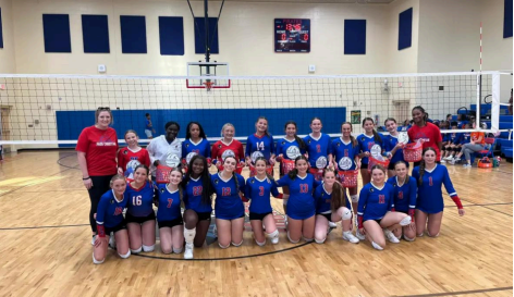 The Lady Pirates pose after defeating Gulfport Central Middle School, adding anothervictory to their impressive season record.