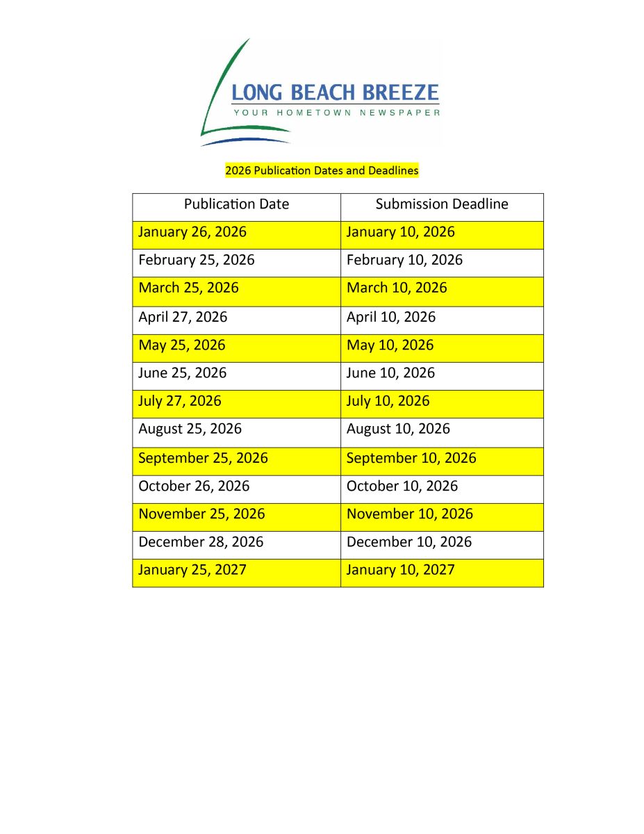 Long Beach Breeze Publication Dates and Deadlines