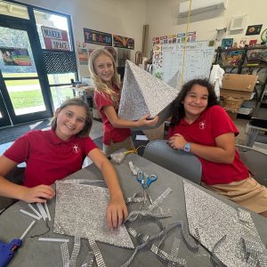 CES Students working on Diamonds for Jubilee Decor: CES’ Seemann Makerspace provided the perfect tools required for its students to craft three-dimensional diamonds that will provide sparkle to the October 17th Toast to the Coast, 845 East Scenic Drive, Pass Christian