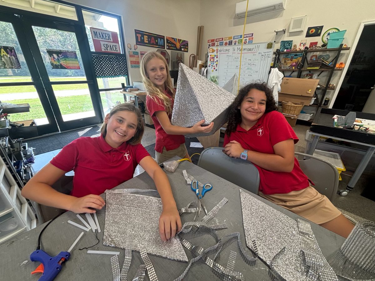 CES Students working on Diamonds for Jubilee Decor: CES’ Seemann Makerspace provided the perfect tools required for its students to craft three-dimensional diamonds that will provide sparkle to the October 17th Toast to the Coast, 845 East Scenic Drive, Pass Christian