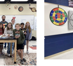 Mrs. Amber White’s sixth grade science class participating in Chemours physical science challenges. Pictured to the right, students testing their newly designed and built catapults.