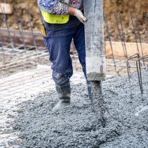 pouring concrete