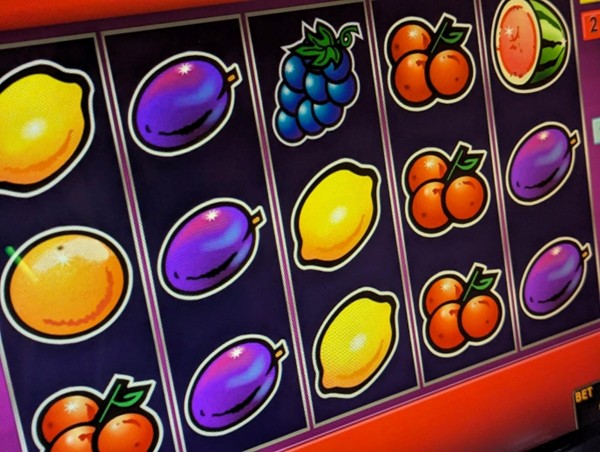 closeup of slot machine
