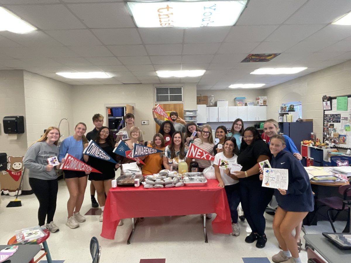 Pictured (l to r) are, front row: Kenleigh Clark, Bristol Jones, Keily Hernandez, Cat Oslin, Trinity Langlinais, Amy Cornstock, Stella Huffman, Mary Hogan Allen, Lucy Allen, Maiya Dedeaux, Sarah Damition and Nola Ellis; and back row: Jackson Byars, Steven Kelly, Madison Jacobs, Charles Meehan, Savannah Layne and Allie Manning.