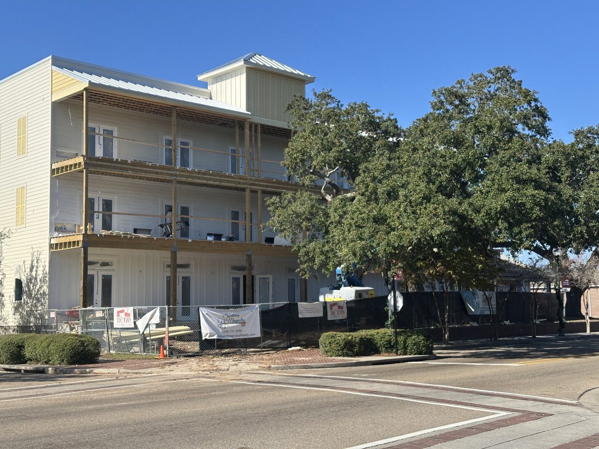 Workers can be seen in mid-December, as progress continues on the construction of Hotel Whiskey, located in downtown Long Beach. 