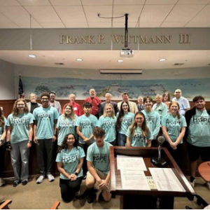 Members of Hope Squad presenting before the Pass Christian City Council