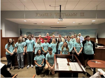 Members of Hope Squad presenting before the Pass Christian City Council