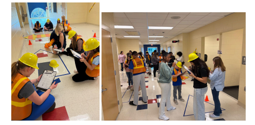 Pass Christian Middle School math students in the construction zone.