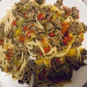 It’s not a “pretty” dish, but Dirty Spaghetti is a tasty alternative to traditional red sauce pasta.