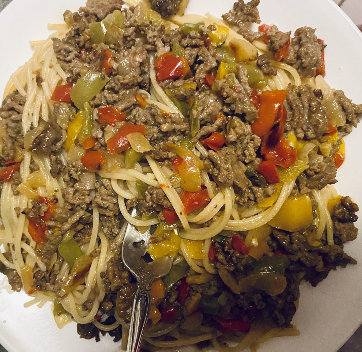 It’s not a “pretty” dish, but Dirty Spaghetti is a tasty alternative to traditional red sauce pasta.