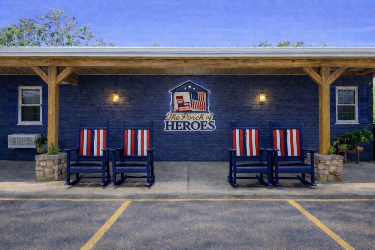 Once complete, The Valor House Veterans Home will feature a Porch of Heroes, with a potential design shown here in a rendering. The porch is expected to serve as a designated outdoor site where residents can relax, mix and mingle.