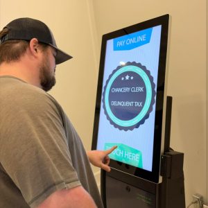 Located on the first floor inside the lobby of Long Beach City Hall at 201 Jeff Davis Avenue, the kiosk allows residents and others to pay a variety of City-related fees without waiting in line during regular office hours. Services available through the machine include paying delinquent taxes, car tag renewals and more.