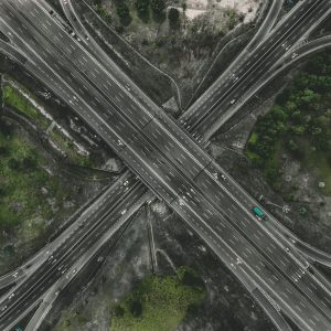 aerial photo of gray concrete