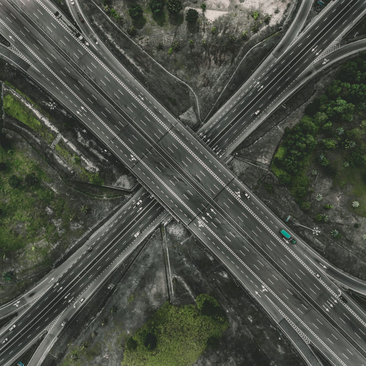 aerial photo of gray concrete