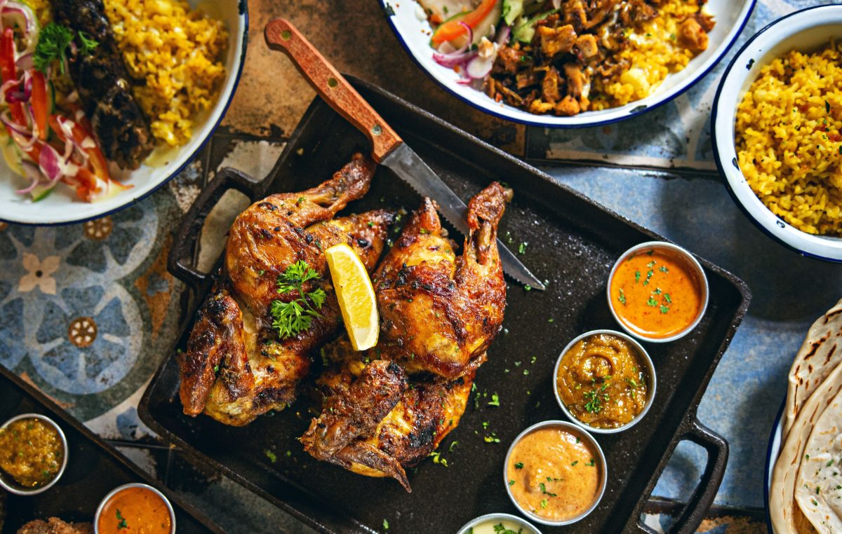 roasted chicken on a tray
