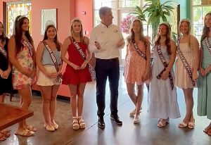 Long Beach Mayor Tim Pierce (center) hosted a special luncheon for Savannah Madigan, a Long Beach resident who earned the title of the 2026 Mississippi Deep Sea Fishing Rodeo Queen, and members of the royal court.