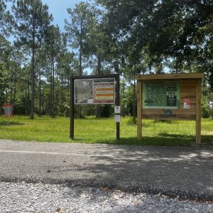 The Meadowoods Disc Golf Course is free and open to the public to use. It is located behind the Long Beach Senior Center on Daughterty Road. (Photo credit: Toni Miles)